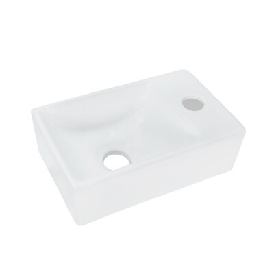 Aloni Keramik Design Handwaschbecken Weiß Hahnloch Rechts 30 x 18,5 x 9,5 cm