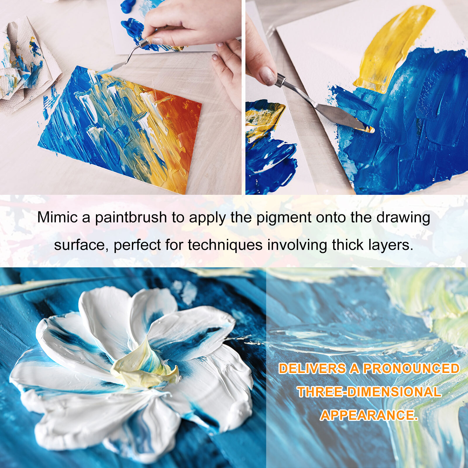 Painting Palette Knife 8.07" Stainless Steel Blade Beech Wood Handle