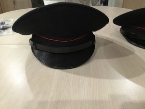 black military visor cap