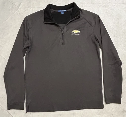 Chevrolet Chevy Logo Soft Shell 1/4 Zip Pullover Men’s M Gray image 2