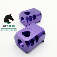2 Pack 1/2 28 Thread Muzzle Brake Anodized Black For 9mm Glock Purple Color