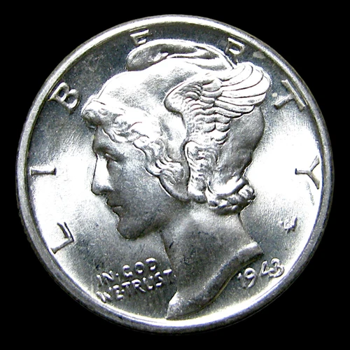 1943-D Mercury Dime Silver ---- Gem BU FB Condition Stunning Coin ---- #564Z
