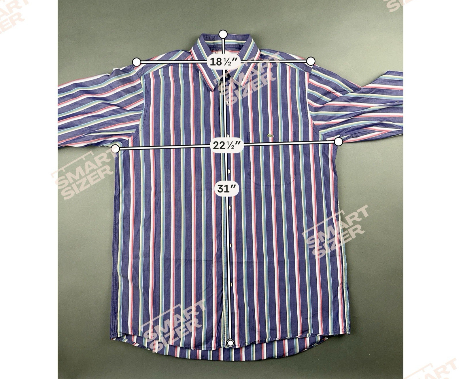 Lacoste Men's Dress Shirt Striped Collared Cotton Button Up Size 42 thumbnail 5