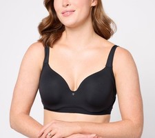 Breezies Women's Bra Sz 44B Natural Embrace Underwire Contour Black A285377