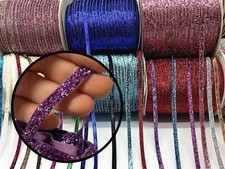 Glitter Velvet Ribbons 5 Yards/4.5 Meters- 6 mm/1/4" Single Sided Finished Edges