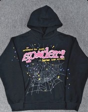 Spyder Punk Graphic Print Black Pullover Hoodie Women  s S