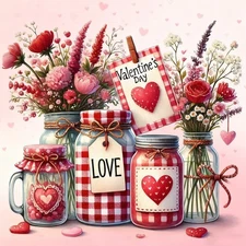 Valentine's Day Paint by Numbers Kit for Adults - Valentine's Day Adult Paint 