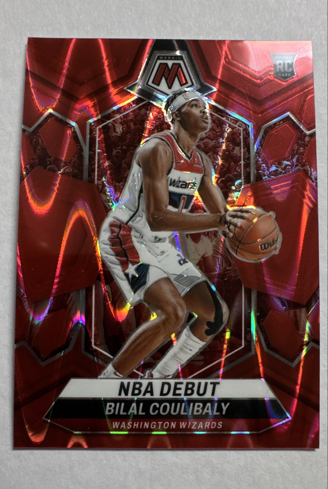 2023-24 Panini Mosaic - NBA Debut Bilal Coulibaly #268 Red Seismic Prizm /299 RC