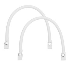 2 Pezzi Maniglie Borsa 0.6"x16" Cinghie con Bottone Argento, Bianco