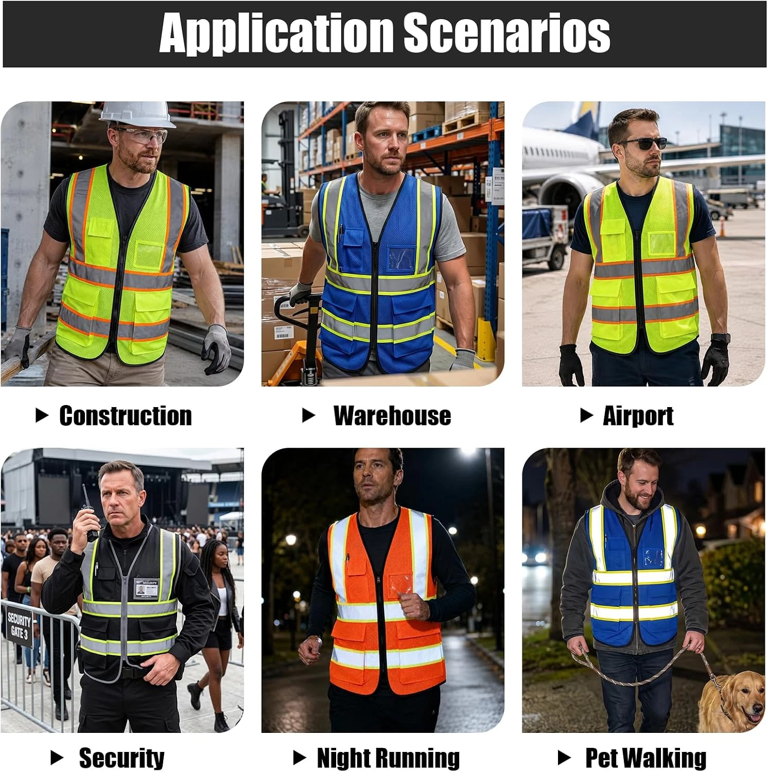 Hi Vis Reflective Safety Vest for Men Women High Visibility Work image 5