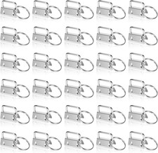 30PCS Key Fob Hardware Set 1 Inch with Split Rings, Lanyard Keychain Hardware fo