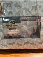 NWT Mossy Oak Full Size 6 Piece Sheet Set Moose Bear Tan