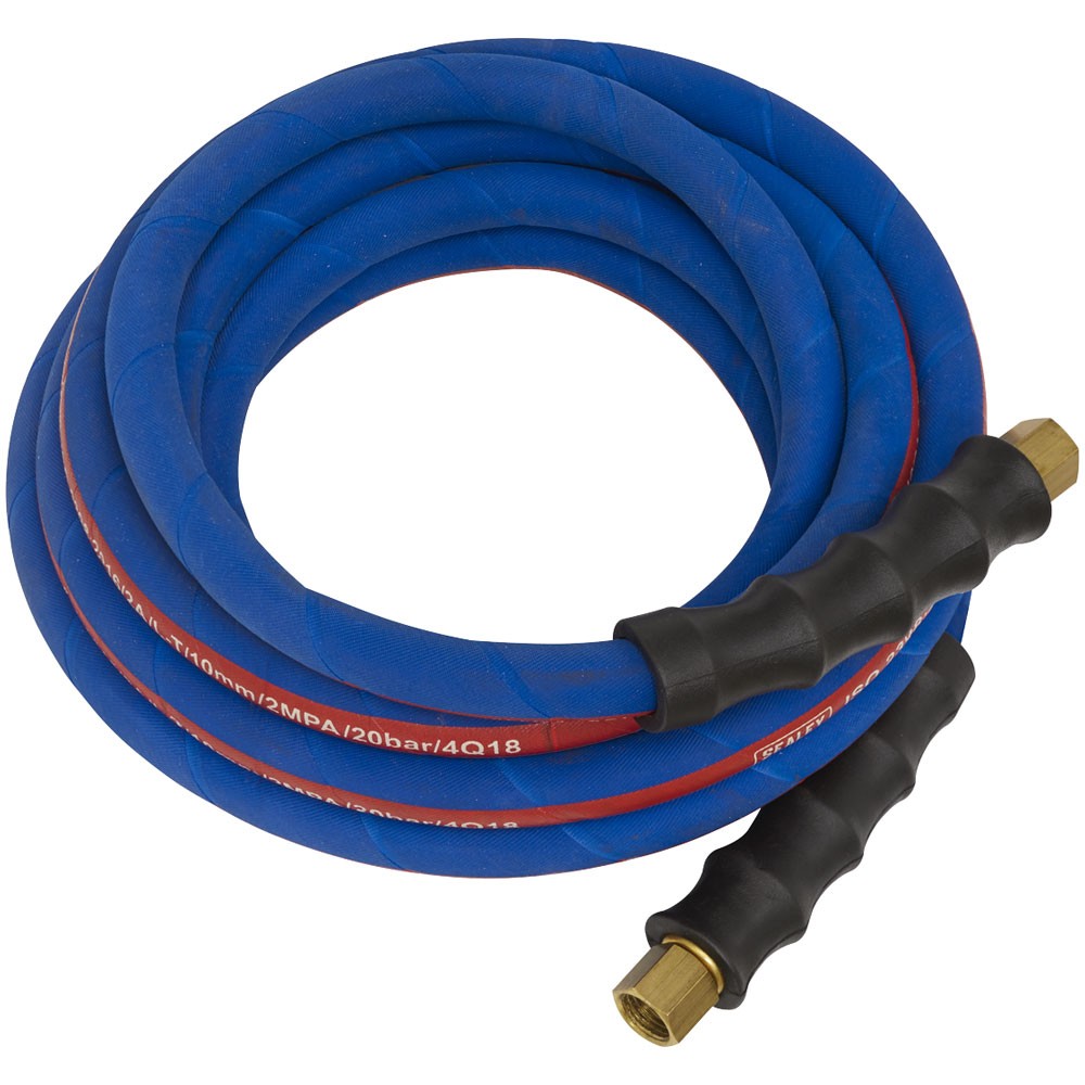 Sealey Air Hose 5m x Ø10mm with 1/4BSP Unions Extra-Heavy-Duty