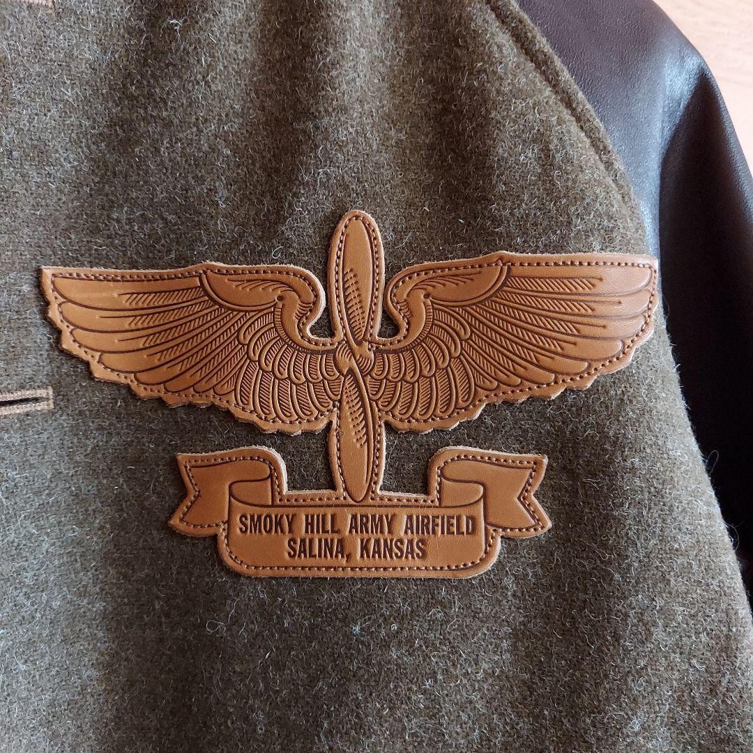 Buzz Rickson's Varsity Jacket M Leather Shoulder … - image 4