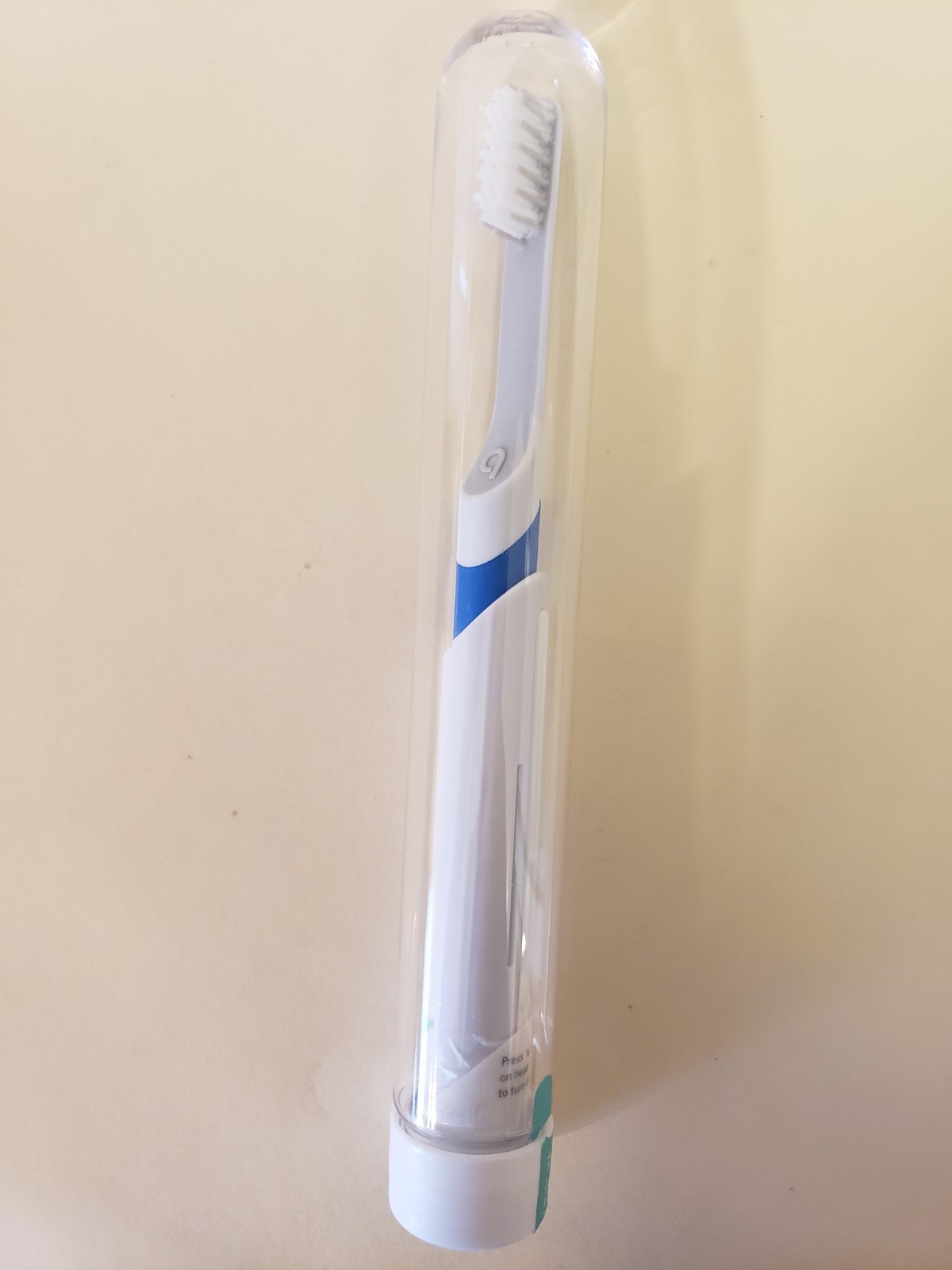 Quip Toothbrush Blue Sonic Vibrating Bristles Battery Powered New Open Box