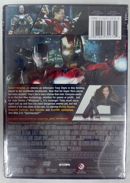 Marvel Iron Man 2 (2010) Robert Downy Jr Widescreen DVD Brand New Factory Sealed - Image 2 of 4
