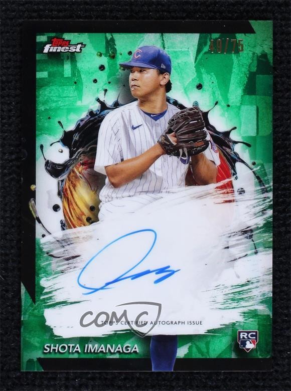 2024 Topps Finest Green Refractor 49/75 Shota Imanaga #FA-SI Rookie Auto RC 10w8