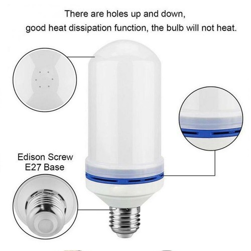 E27 E14 LED Licht Fackel 4 Modi Feuer Lampe Flammen Effekt Flacker Glühbirne DE - Bild 21 von 47