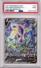 Pokemon Sword & Shield Chilling Reign Full Art/Galarian Rapidash V PSA Mint 9 (2