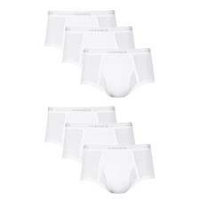 Hanes Briefs 6-Pack Men's Tagless Underwear White ComfortSoft Waistband Wicking