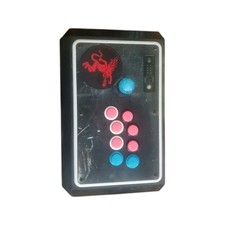 Wired Arcade Controller with Headphone Jack, Multicolor Pink Blue White Buttons