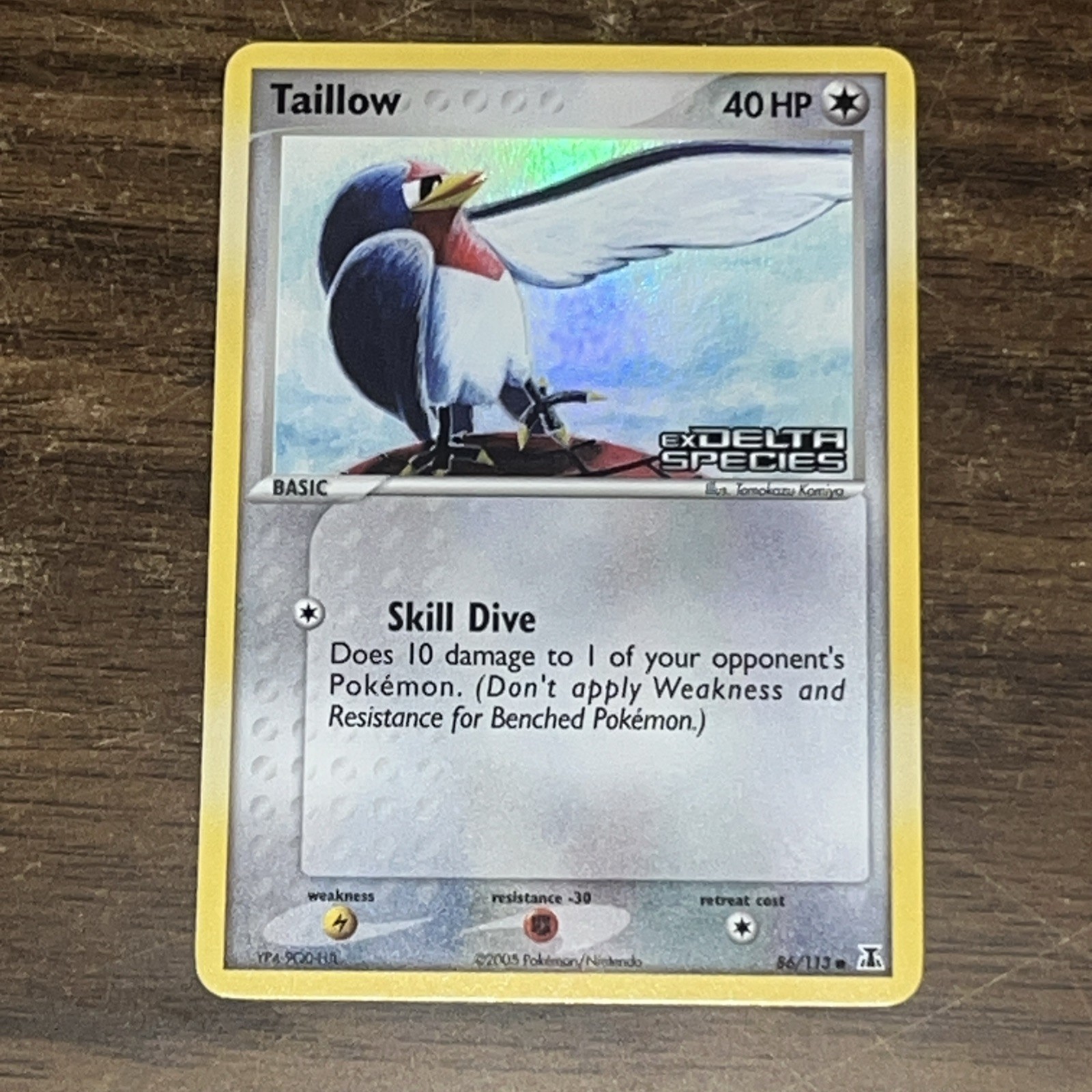 Pokemon Card - Taillow Delta Species 86/113 Reverse Holo Stamped NM Komiya