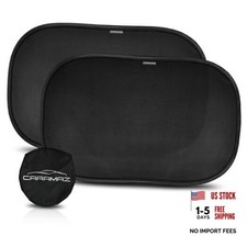 CARAMAZ Car Window Shade for Baby with Certified UV-Protection 2 Pack - Black