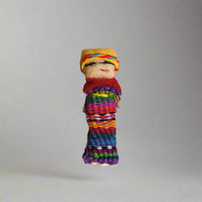 Single Handmade Worry Dolls Tiny Boho Doll - Guatemala