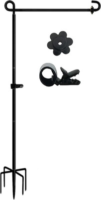 Garden Flag Stand Holder Pole with 5 Prong Base for outside Double Flag, More St