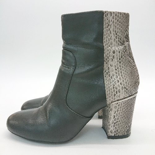 R&E Python Pattern Stylish Chunky Heel Short Boot… - image 3