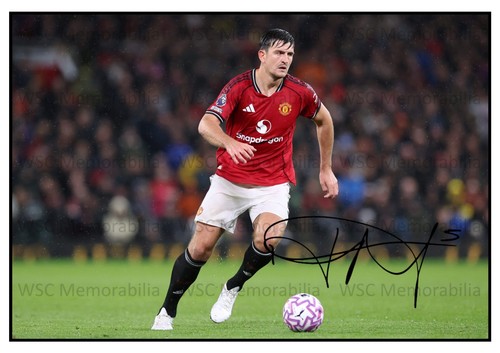 12050. Harry Maguire Signed Pictures A4 Prints Man United England Leicester etc.