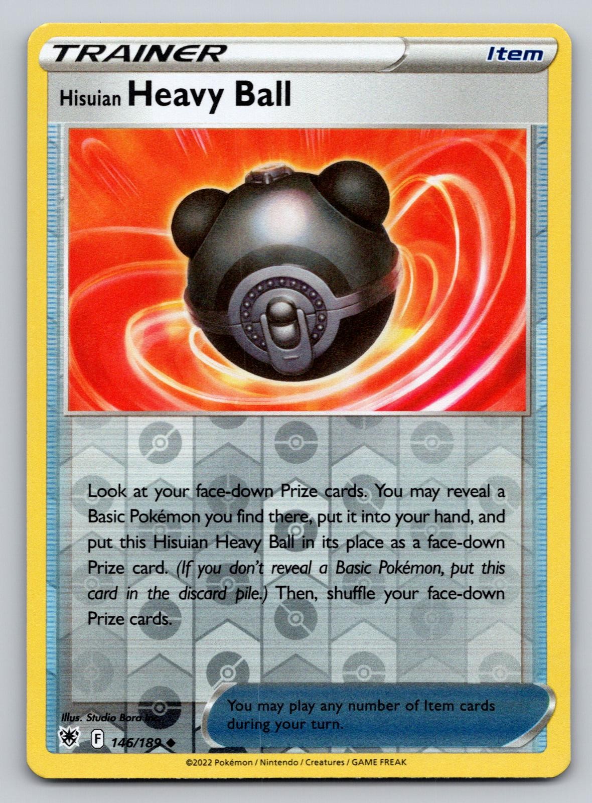 Pokemon Hisuian Heavy Ball 146 Reverse Holo Uncommon Astral Radiance 189 NM