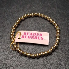 BEADED BLONDES Gold Filled Beaded Stretch Bracelet 5mm. 16.721