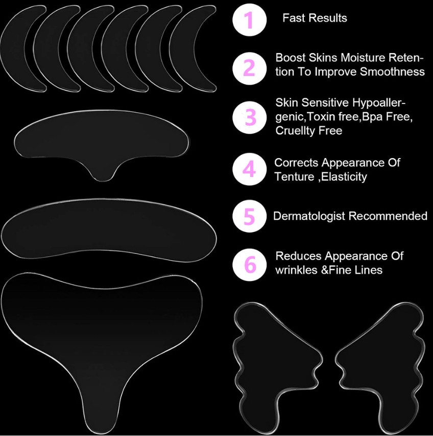 11X Facial Anti Wrinkle Patches Silicone Reusable Pad For Face Eye Forehead Neck