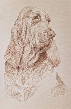 BLOODHOUND Dog Breed Art Print #165 - Artist Kline will add your dogs name free.