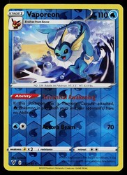 Vaporeon 030/185 Vivid Voltage Reverse Holo Pokemon Card