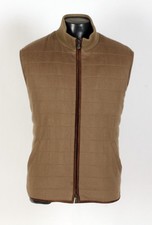 Loro Piana 100 Cashmere / Suede Quilted Vest - Tan - XXL - 2750 Retail