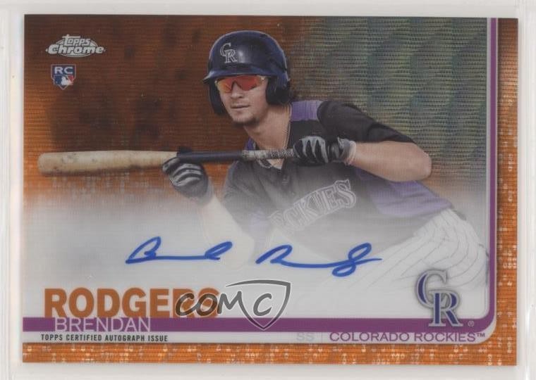 2019 Topps Chrome Rookie Orange Wave Refractor 12/25 Brendan Rodgers Auto 8k4