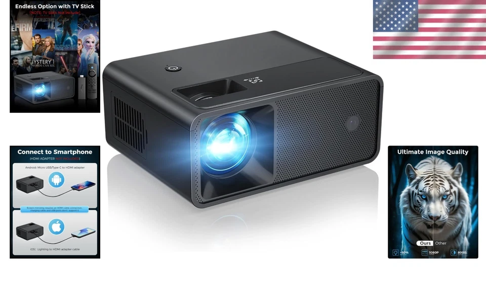 Mini Projector with Hi-Fi Stereo Speakers - 3- - Image 2 of 4
