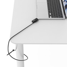 Ledge Lock Adapter for MacBook Air 13" M1-M5 with Combination Lock Silver