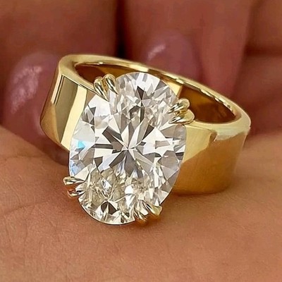 2.80 CT Certified Oval Cut Treated White Diamond Solitaire Ring In 925 Silver