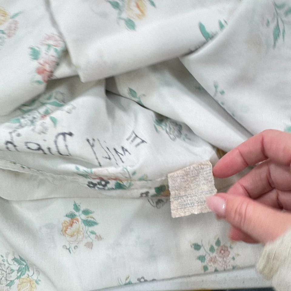 vintage springmaid flat sheet yellow floral blend percale usa y2k 90s - Image 4 of 4