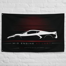 Corvette C8 Z51 Stingray 2020 Car Silhouette Flag 3x5 ft Garage Banner