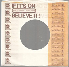 Company Sleeve 45 ABC / Dunhill - White  Yellow w/ Brown Text 1972-1973 AD-6