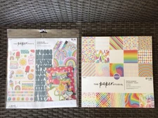 THE PAPER STUDIO LOT~12x12 Paper Pad Pastel Rainbow & 12x12 Kit Shine Bright~NEW