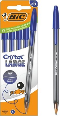 BIC Cristal Large Kugelschreiber 1,6 mm breite Spitze blau schreibend Set