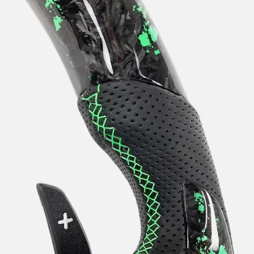 Volante LED carbono forjado para BMW M3 M5 M6 F01 F02 F06 F10 F12 F15 F16F30 Foto 4 de 4