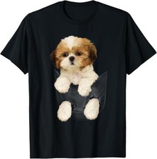 Shih tzu Puppy in Pocket T-Shirt