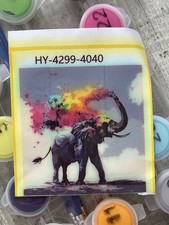 NEU Malen nach Zahlen Set Motiv Elefant bunt 40x40 cm