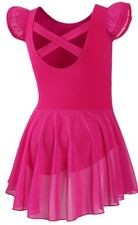 DIPUG Ballet Leotards for Girls Toddler Dance Leotard Flutter Sleeve and Cris...